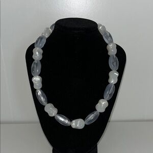 Monet White & Gray Necklace